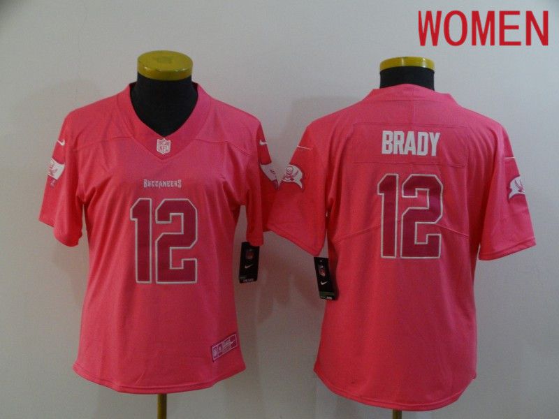 Women Tampa Bay Buccaneers #12 Brady Pink Nike Vapor Untouchable Limited 2020 NFL Nike Jerseys